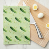 Gurken, Gurken, grünes Gemüse Geschirrtuch (Viertel Falte)
