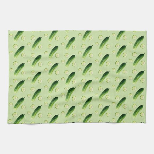 Gurken, Gurken, grünes Gemüse Geschirrtuch (Horizontal)