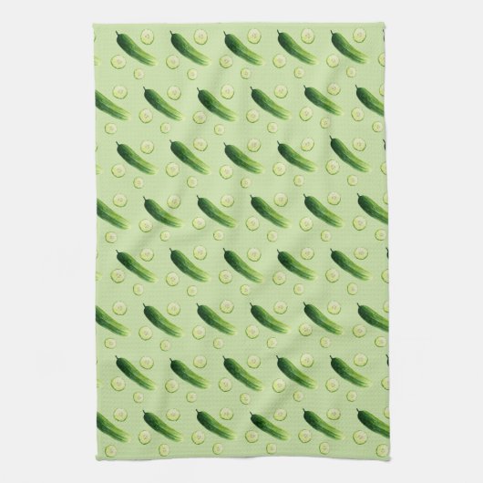 Gurken, Gurken, grünes Gemüse Geschirrtuch (Vertikal)