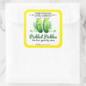 Gurken, personalisierte Zuhause-Konservierung Quadratischer Aufkleber (Tasche)