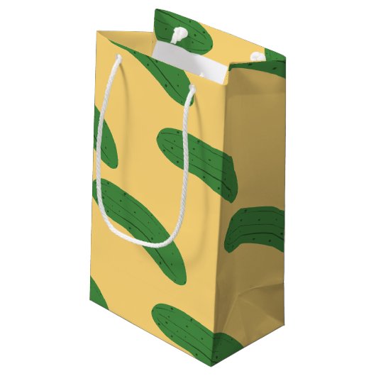 Gurken Pickles Gemüse Lover Spaß Kleine Geschenktüte (Rückseite Schrägansicht)