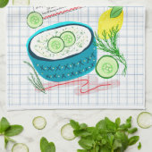 Gurken-Salat-Rezept Geschirrtuch (Gefaltet)