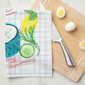 Gurken-Salat-Rezept Geschirrtuch (Viertel Falte)