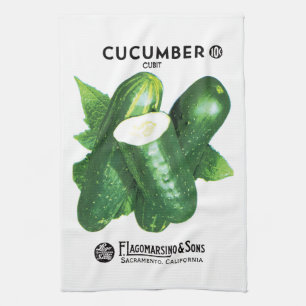 Gurken-Samenpackungsetikett Geschirrtuch