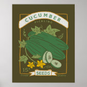 Gurken-Samenpaket (rustikales Grün) Poster (Vorne)