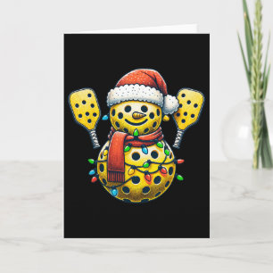 Gurken-Schneemann-Santa-Hut-Lichter Weihnachtsgurk Karte
