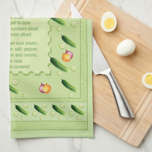 Gurken und Zwiebelsalat Geschirrtuch (Viertel Falte)