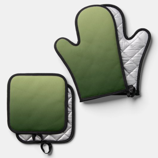 Gurkengrün Ofenhandschuh & Topflappen-Set (Vorderseite/Rückseite)