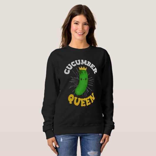 Gurkenkönigin Obst Gemüse Muttertag Garten Sweatshirt (Vorne ganz)