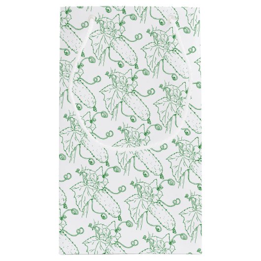 Gurkenlinie, grün und weiß kleine geschenktüte (Rückseite)