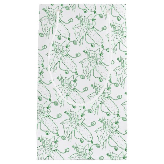 Gurkenlinie, grün und weiß kleine geschenktüte (Vorderseite)