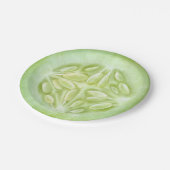 Gurkenscheibe Pappteller (Schrägansicht)