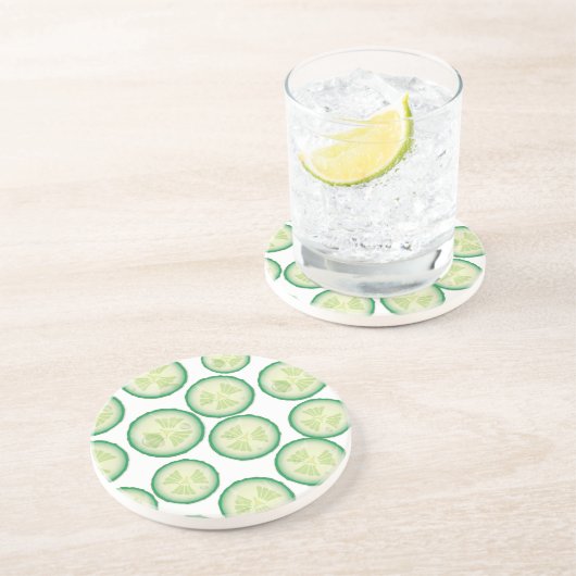 Gurkenscheibe Sandstein Untersetzer (Seite)