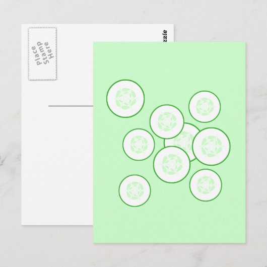 Gurkenscheiben. Postkarte (Vorne/Hinten)