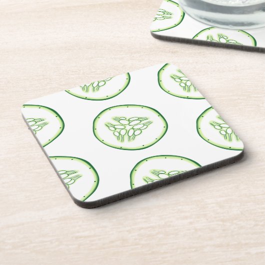 Gurkenschnitt Getränkeuntersetzer (Linke Seite)