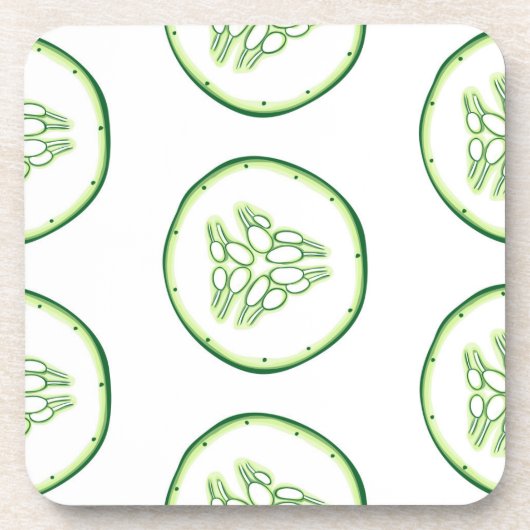 Gurkenschnitt Getränkeuntersetzer (Vorderseite)