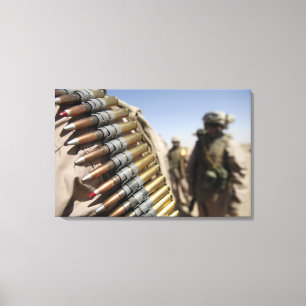 Gurte der Munition mit 50 Kalibern Leinwanddruck