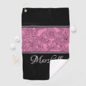 Gürtel Design Pink Schwarz-weiß Golf Handtuch (Insitu)