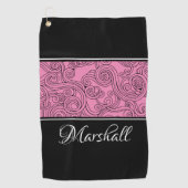Gürtel Design Pink Schwarz-weiß Golf Handtuch (Vorderseite)