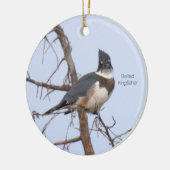 Gürtel-Eisvogel-Vogelornament  Keramik Ornament (Links)