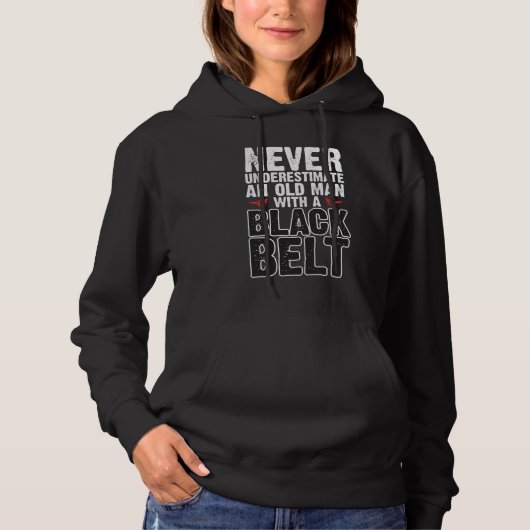 Gürtel-Geschenk-Idee - lustiges Karate-alter Mann Hoodie (Vorderseite)
