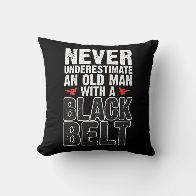 Gürtel-Geschenk-Idee - lustiges Karate-alter Mann Kissen (Vorderseite)