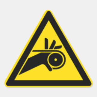 Gürtel/Kettenwarnung Dreieckiger Aufkleber