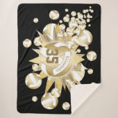 gürtelförmige Goldvolleyballs und Sterne Sherpadecke (Vorderseite)