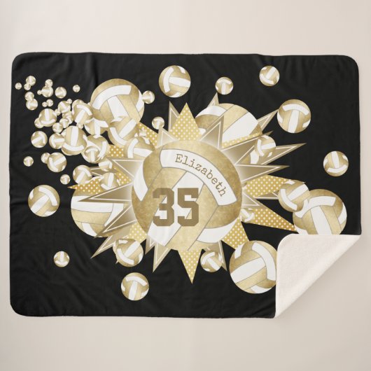 gürtelförmige Goldvolleyballs und Sterne Sherpadecke (Vorderseite (Horizontal))