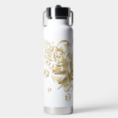 gürtelförmige Goldvolleyballs und Sterne Trinkflasche (Vorderseite)