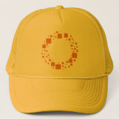 gürtelförmige Quadrate orangefarbene Muster Zitrus Truckerkappe (Vorderseite)