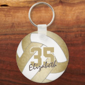 gürtelgoldgelber personalisierter Volleyball-Schlü Schlüsselanhänger (Rückseite)