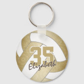 gürtelgoldgelber personalisierter Volleyball-Schlü Schlüsselanhänger (Rückseite)