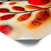 Gürtelhund mit Herbstblättern und einem Vogel Poster (Ecke)