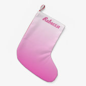 gürtelige Monogramm ombre staubige Rose Rosa Kleiner Weihnachtsstrumpf (Vorderansicht (hängend))