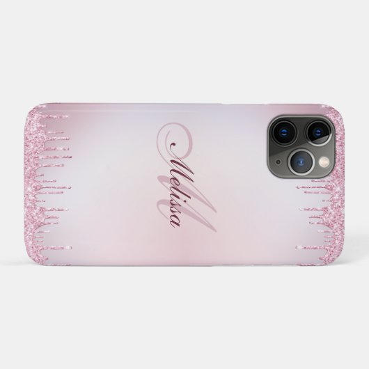 gürtelige Rose Gold lila Glitzer Case-Mate iPhone Hülle (Rückseite (Horizontal))