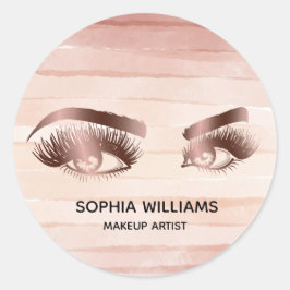 gürtelige Schminkaugen Erdton Natur Terrakota Runder Aufkleber