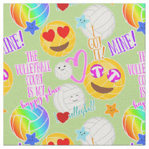 gürteliges kawaii emoji volleyball typografisches