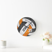 Gürtelmädchen aus schwarz orangefarbenem Gürtelvol Runde Wanduhr (Zuhause)