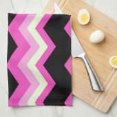 Gürtelmuster Zickzag Fuchsia Zickzack Geschirrtuch (Viertel Falte)