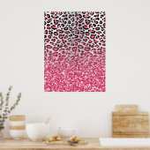 gürtelndes Bläschen-Gum-Rosa Leoparden Tierdruck Poster (Küche)