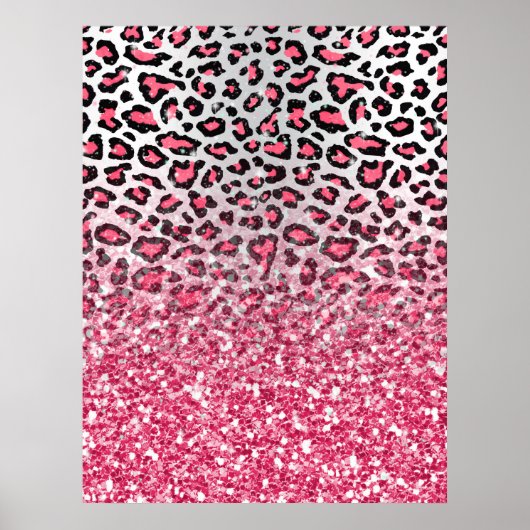 gürtelndes Bläschen-Gum-Rosa Leoparden Tierdruck Poster (Vorne)