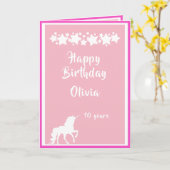 Gürtelrosa und weiß mit Sternen Karte (Gelbe Blume)