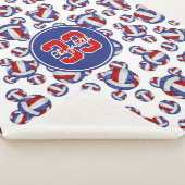 gürtelrotes, weißes und blaues Volleyballmuster Sherpadecke (3/4)