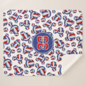 gürtelrotes, weißes und blaues Volleyballmuster Sherpadecke (Vorderseite (Horizontal))