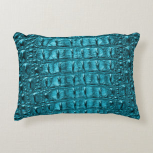 Gürtelschick-Türkis-Aqua-Blue-Alligator Dekokissen