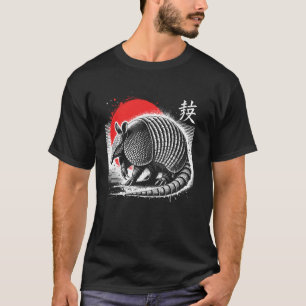 Gürteltier. Cool Sumi-e Tier Sonnenuntergang T-Shirt