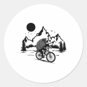 Gürteltier fährt Fahrrad Vintage Mountainbiken A Runder Aufkleber