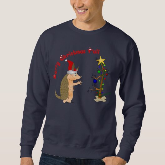 Gürteltier-frohe Weihnacht-Sweatshirt Sweatshirt (Vorderseite)