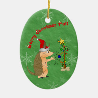 Gürteltier-frohe Weihnacht-Verzierung Keramik Ornament